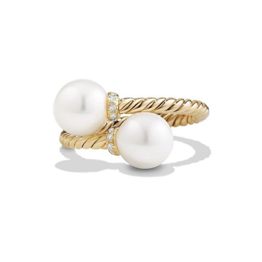 Solari Bypass Ring with Diamonds in 18K Gold